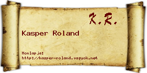 Kasper Roland névjegykártya